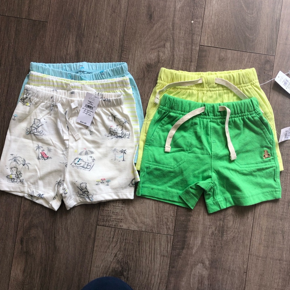 GAP Kids Green, Yellow & White Pull-On Shorts Set